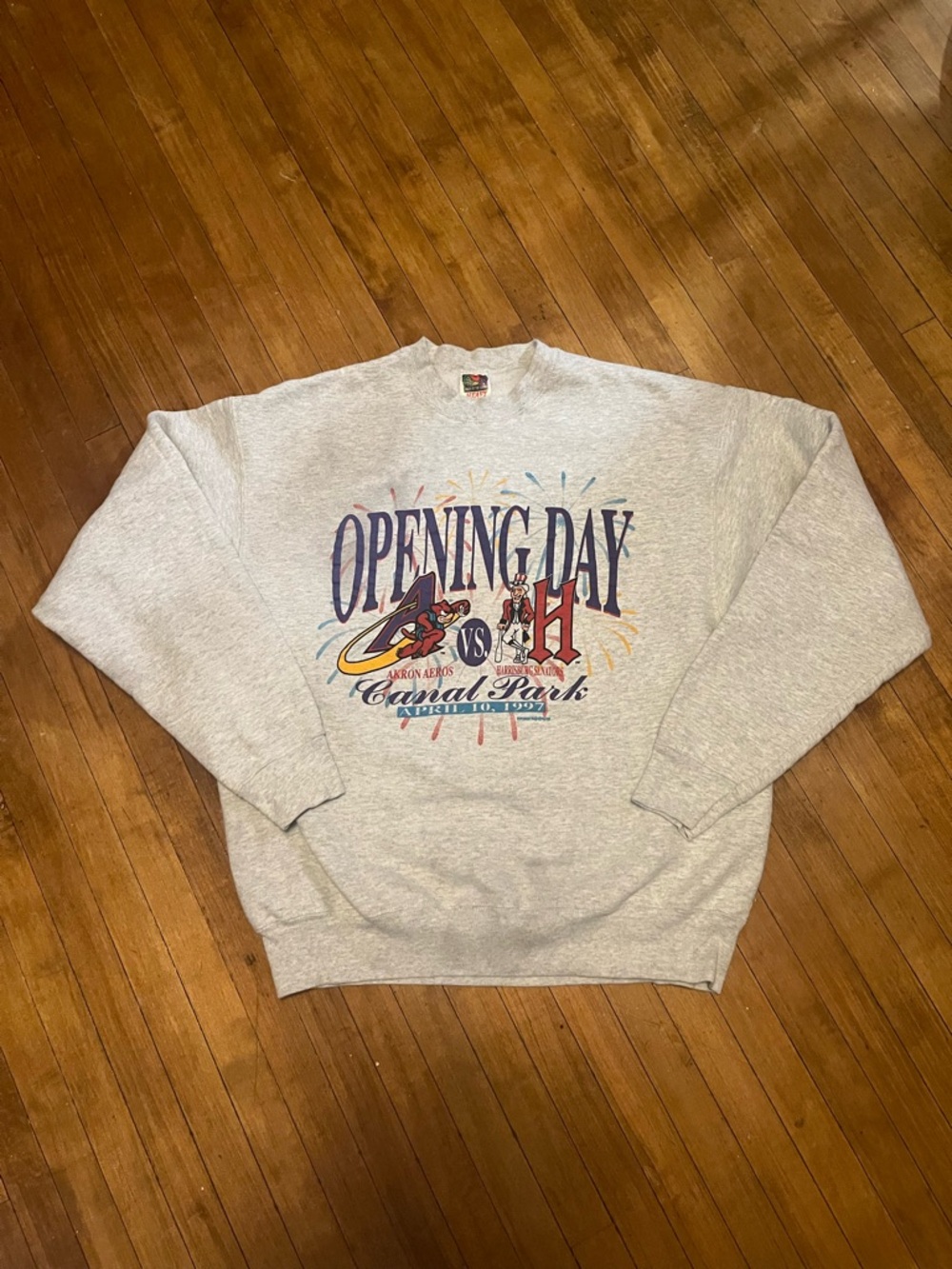 Vintage 1997 Akron Aeros Opening Day Crewneck Sweatshirt XL Rare